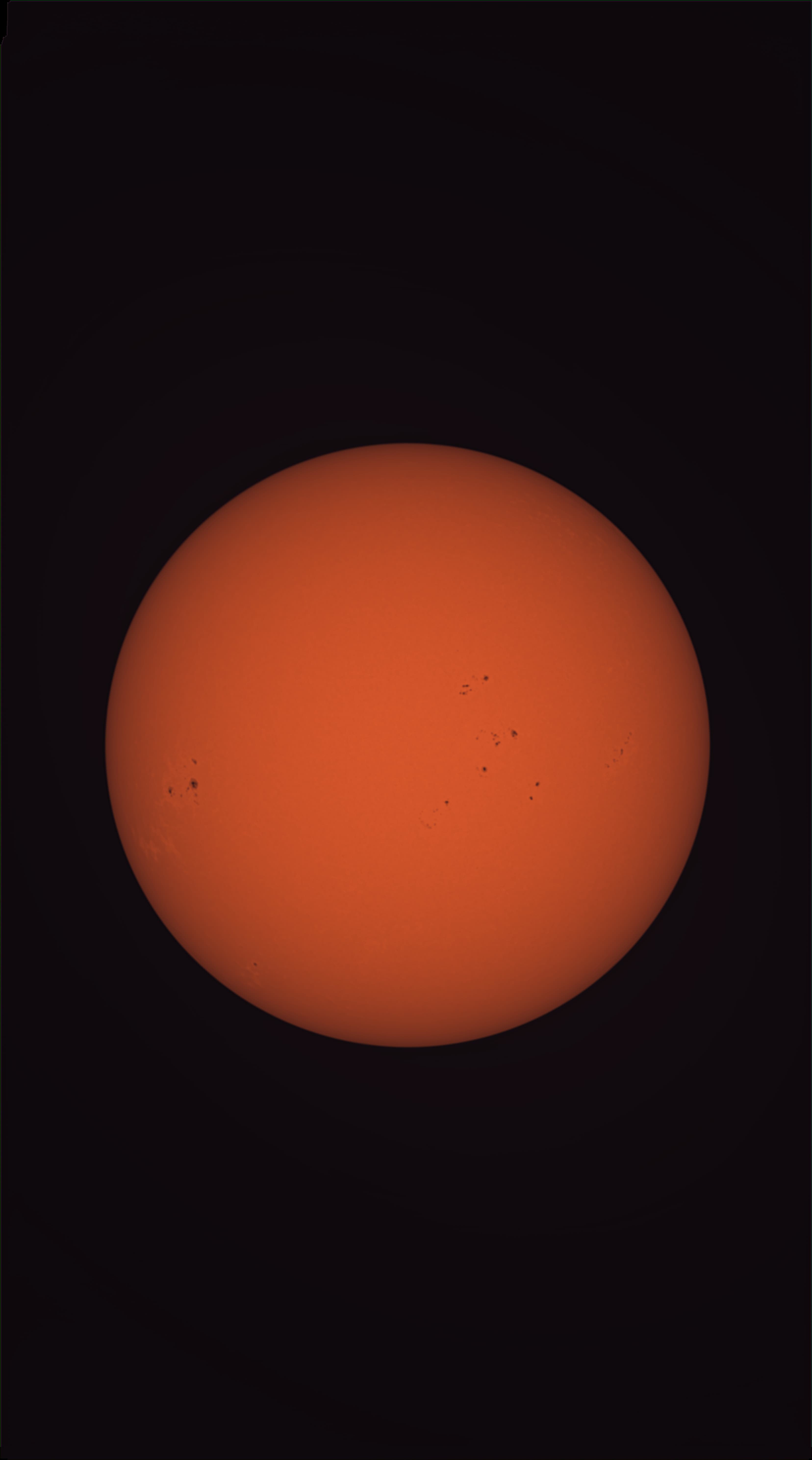 The sun as viewed through a white light solar filter on January 7th, 2024